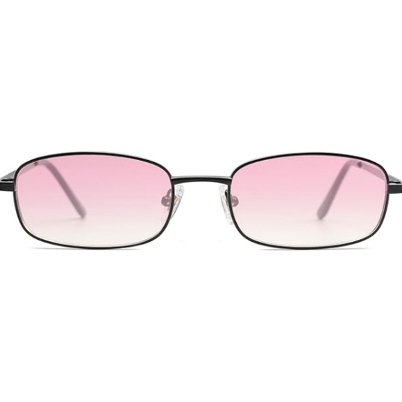 Narrow Rectangle 80s 90s Skinny Sunglasses SJ1187 Pink - Picture 2 of 5